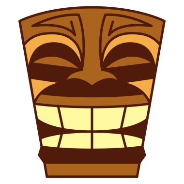 Beyaz arka plan üzerinde izole karikatür Tiki Idol