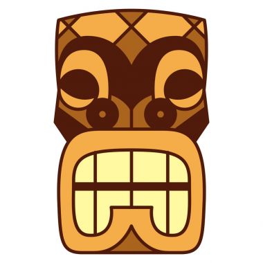 Beyaz arka plan üzerinde izole karikatür Tiki Idol