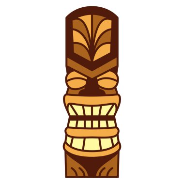 Beyaz arka plan üzerinde izole karikatür Tiki Idol
