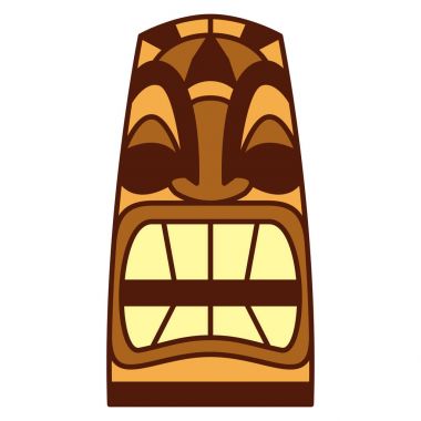 Beyaz arka plan üzerinde izole karikatür Tiki Idol