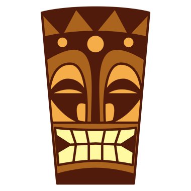 Beyaz arka plan üzerinde izole karikatür Tiki Idol