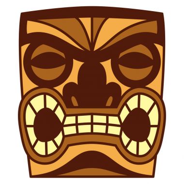 Beyaz arka plan üzerinde izole karikatür Tiki Idol