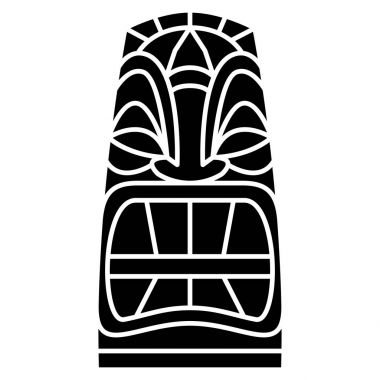 Beyaz arka plan üzerinde izole karikatür Tiki Idol