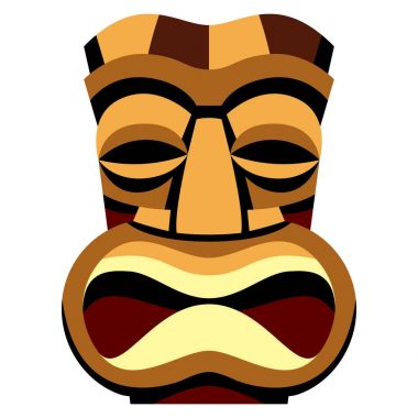 Beyaz arka plan üzerinde izole karikatür Tiki Idol