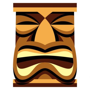 Beyaz arka plan üzerinde izole karikatür Tiki Idol