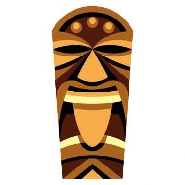 Beyaz arka plan üzerinde izole karikatür Tiki Idol