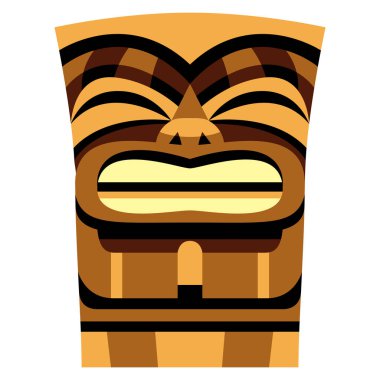 Beyaz arka plan üzerinde izole karikatür Tiki Idol