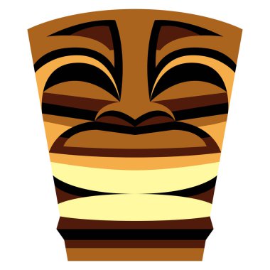 Beyaz arka plan üzerinde izole karikatür Tiki Idol