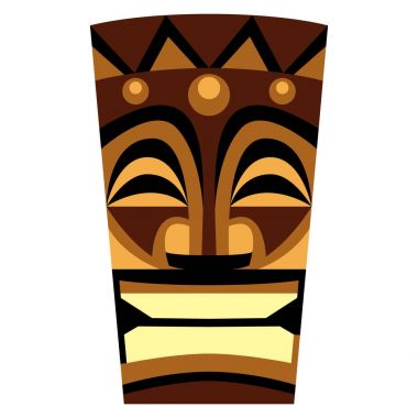 Beyaz arka plan üzerinde izole karikatür Tiki Idol