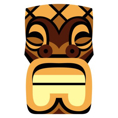 Beyaz arka plan üzerinde izole karikatür Tiki Idol