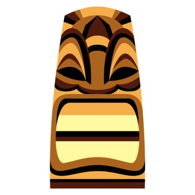 Beyaz arka plan üzerinde izole karikatür Tiki Idol