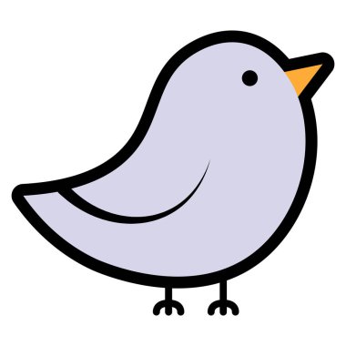 Beyaz arka plan üzerinde izole karikatür şirin kuş