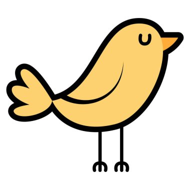 Beyaz arka plan üzerinde izole karikatür şirin kuş