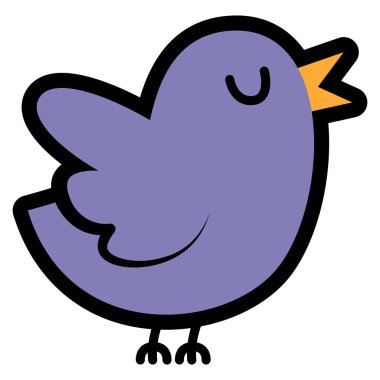 Beyaz arka plan üzerinde izole karikatür şirin kuş