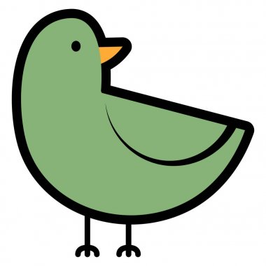 Beyaz arka plan üzerinde izole karikatür şirin kuş