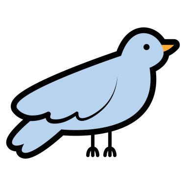 Beyaz arka plan üzerinde izole karikatür şirin kuş