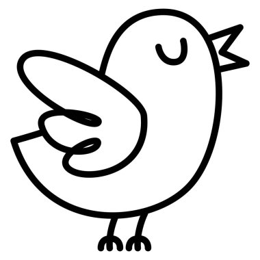 Beyaz arka plan üzerinde izole karikatür şirin kuş