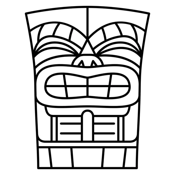 Beyaz arka plan üzerinde izole karikatür Tiki Idol — Stok Vektör