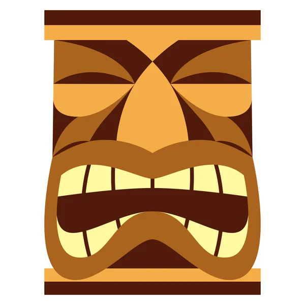 Cartoon Tiki Idol geïsoleerd op witte achtergrond — Stockvector