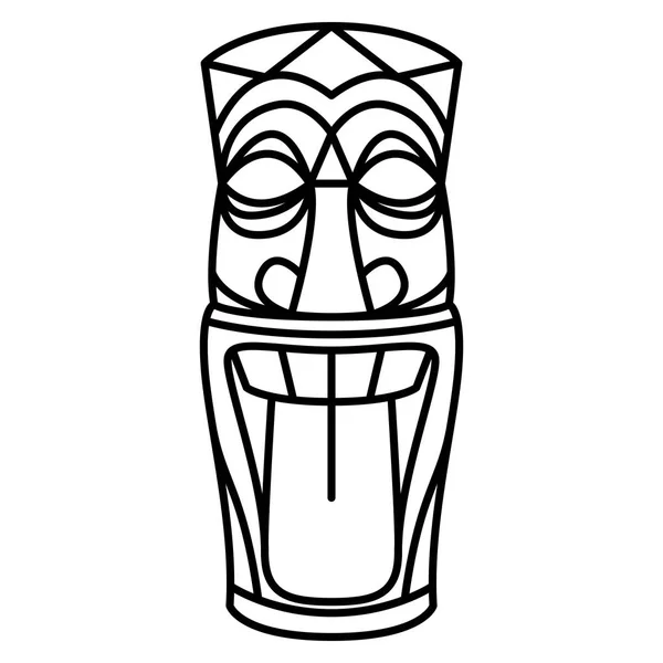 Cartoon Tiki Idol geïsoleerd op witte achtergrond — Stockvector