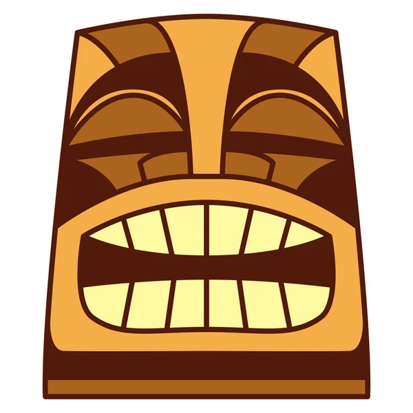 Cartoon Tiki Idol isolerad på vit bakgrund — Stock vektor