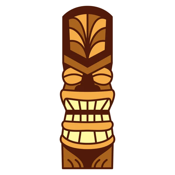 Cartoon Tiki Idol geïsoleerd op witte achtergrond — Stockvector