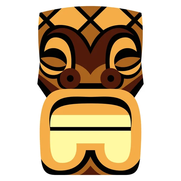 Cartoon Tiki Idol Isolated On White Background — Stock Vector