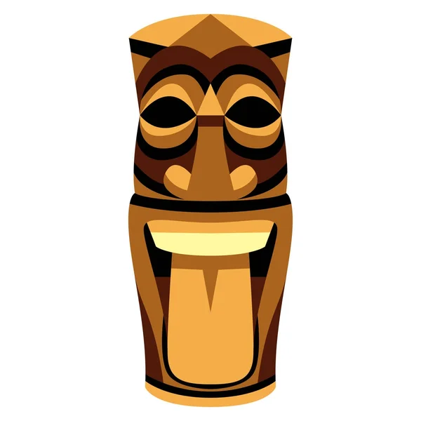 Cartoon Tiki Idol isolerad på vit bakgrund — Stock vektor
