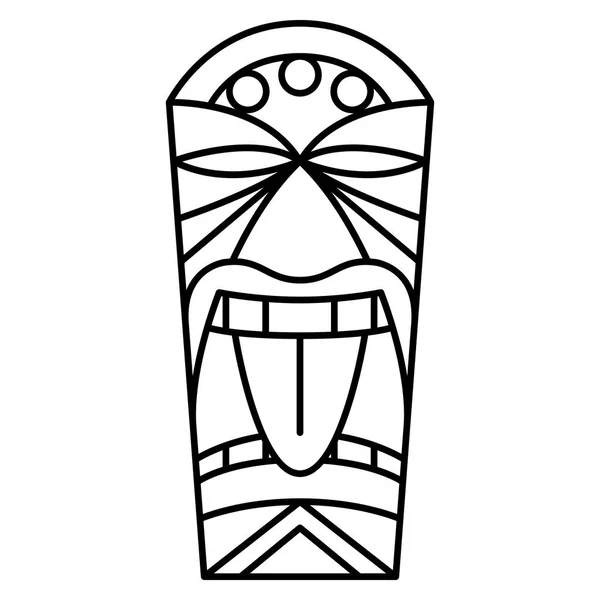 Cartoon Tiki Idol isolato su sfondo bianco — Vettoriale Stock