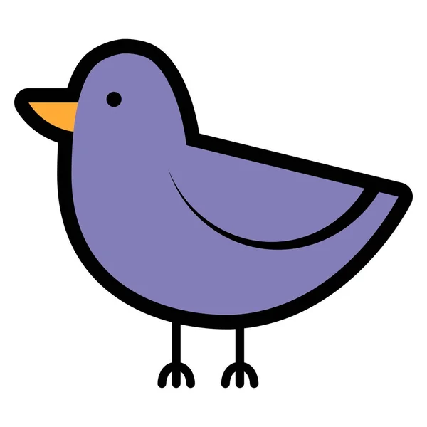 Beyaz arka plan üzerinde izole karikatür şirin kuş — Stok Vektör