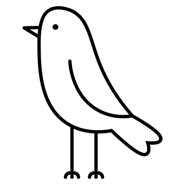 Cartoon Cute Bird Isolated On White Background — Stock Vector