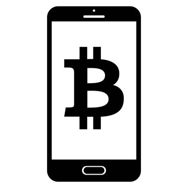 Bitcoin Smathphone ekranda izole
