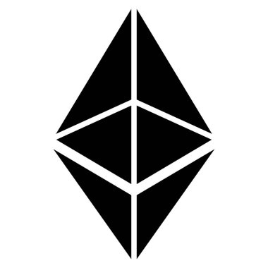 Beyaz arka plan üzerinde izole Ethereum simge