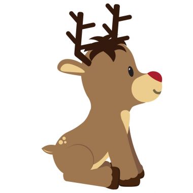 İzole karikatür şirin Ren geyiği