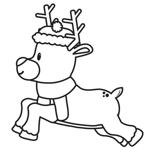 Vecteur dessin animé mignon renne isolé — Image vectorielle