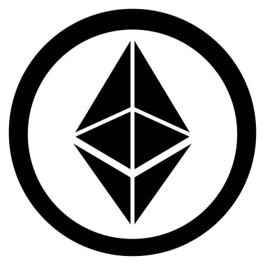 Ethereum simgesi izole sikke üzerinde