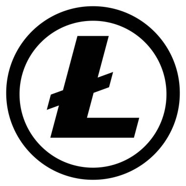 Litecoin simgesi izole sikke üzerinde