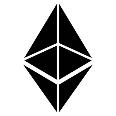 Beyaz arka plan üzerinde izole Ethereum simge