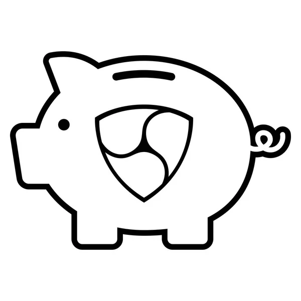 Nem pictogram op Piggy Bank geïsoleerd — Stockvector