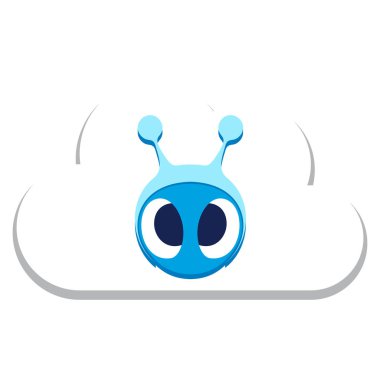 Beyaz arka plan üzerinde izole bulut Antshare Bitcoin simgesine