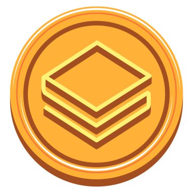 Altın sikke izole Stratis simgesini