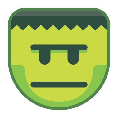Beyaz arka plan üzerinde izole Frankenstein Emoji