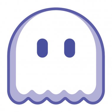 Beyaz arka plan üzerinde izole karikatür hayalet Emoji