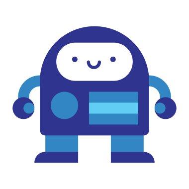 çizgi film robotu beyaz arkaplanda izole edildi