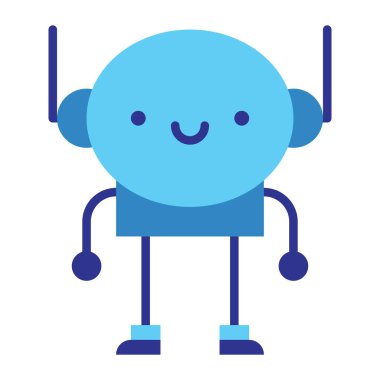 çizgi film robotu beyaz arkaplanda izole edildi