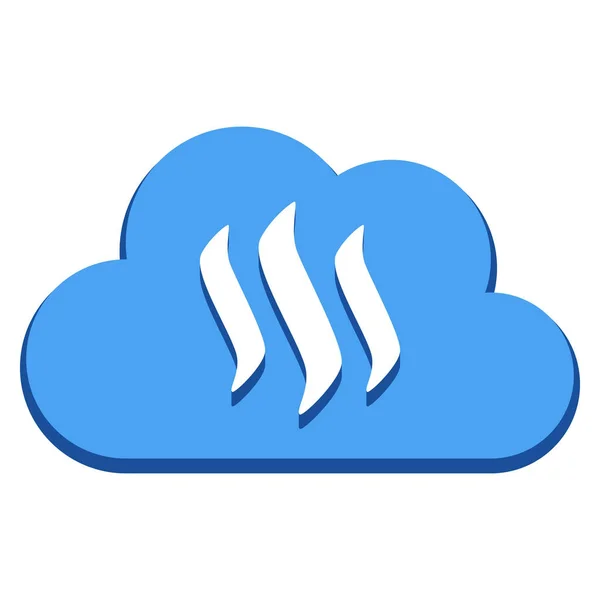 Steem icono en la nube aislado sobre fondo blanco — Vector de stock