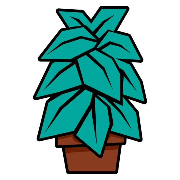 Cartoon Plant geïsoleerd op witte achtergrond — Stockvector