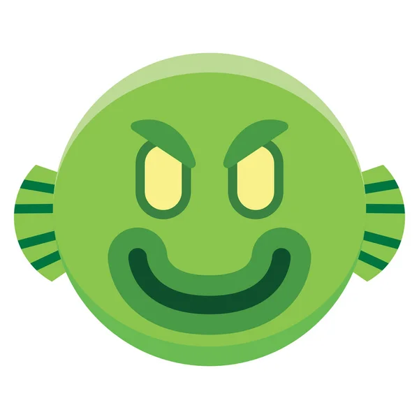 Cartoon Monster Emoji geïsoleerd op witte achtergrond — Stockvector