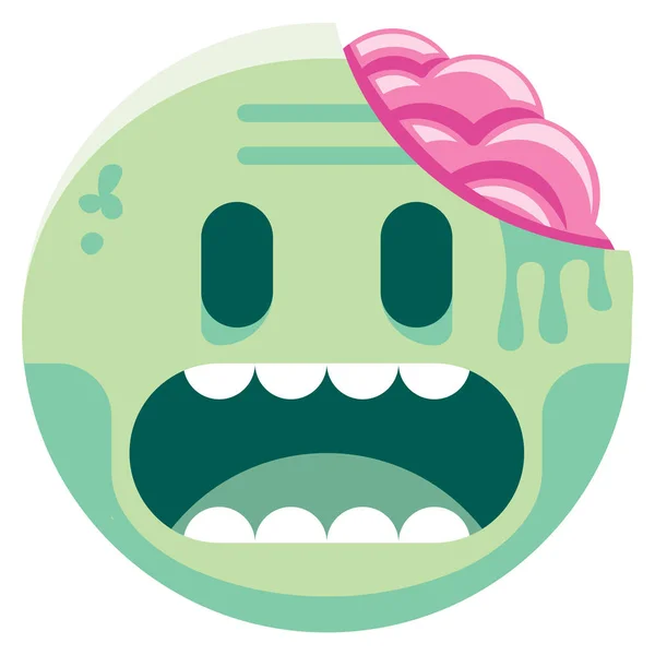Dibujos animados Zombie Emoji aislado sobre fondo blanco — Vector de stock