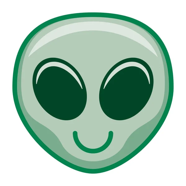 Dessin animé Alien Emoji isolé sur fond blanc — Image vectorielle